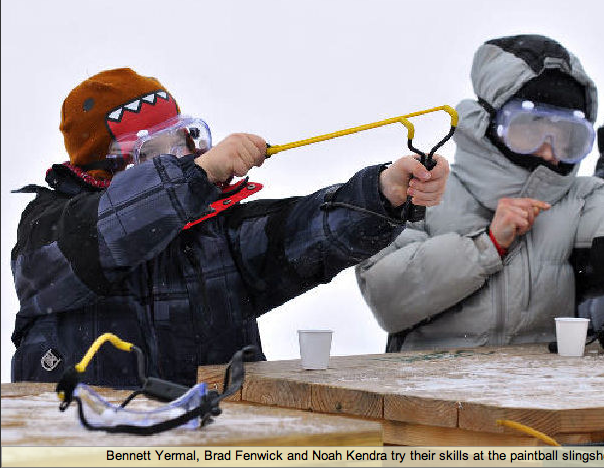 Future Ninjas? Cub Scouts Training with Paintball Slingshots