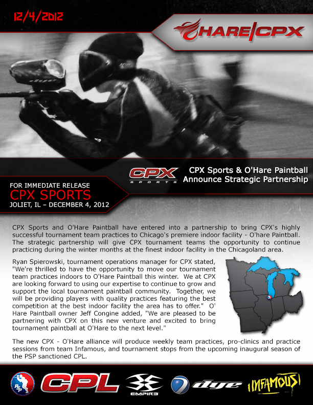 CPX Sports & O’Hare Paintball Announce Strategic Partnership