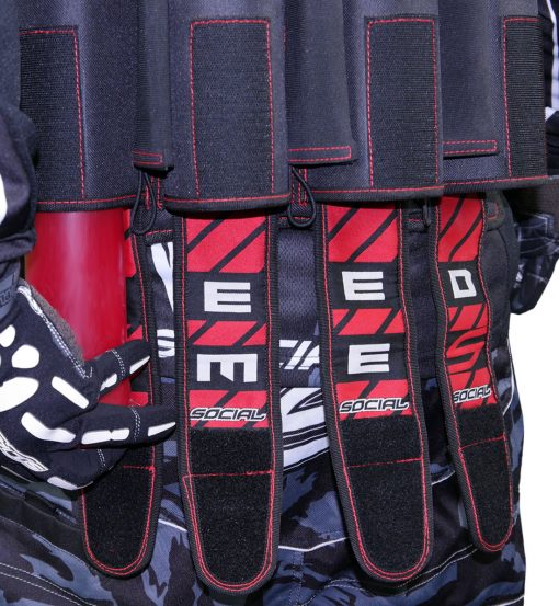 Social Paintball Grit Pack Harness 4 + 7 Black Red Feed Me