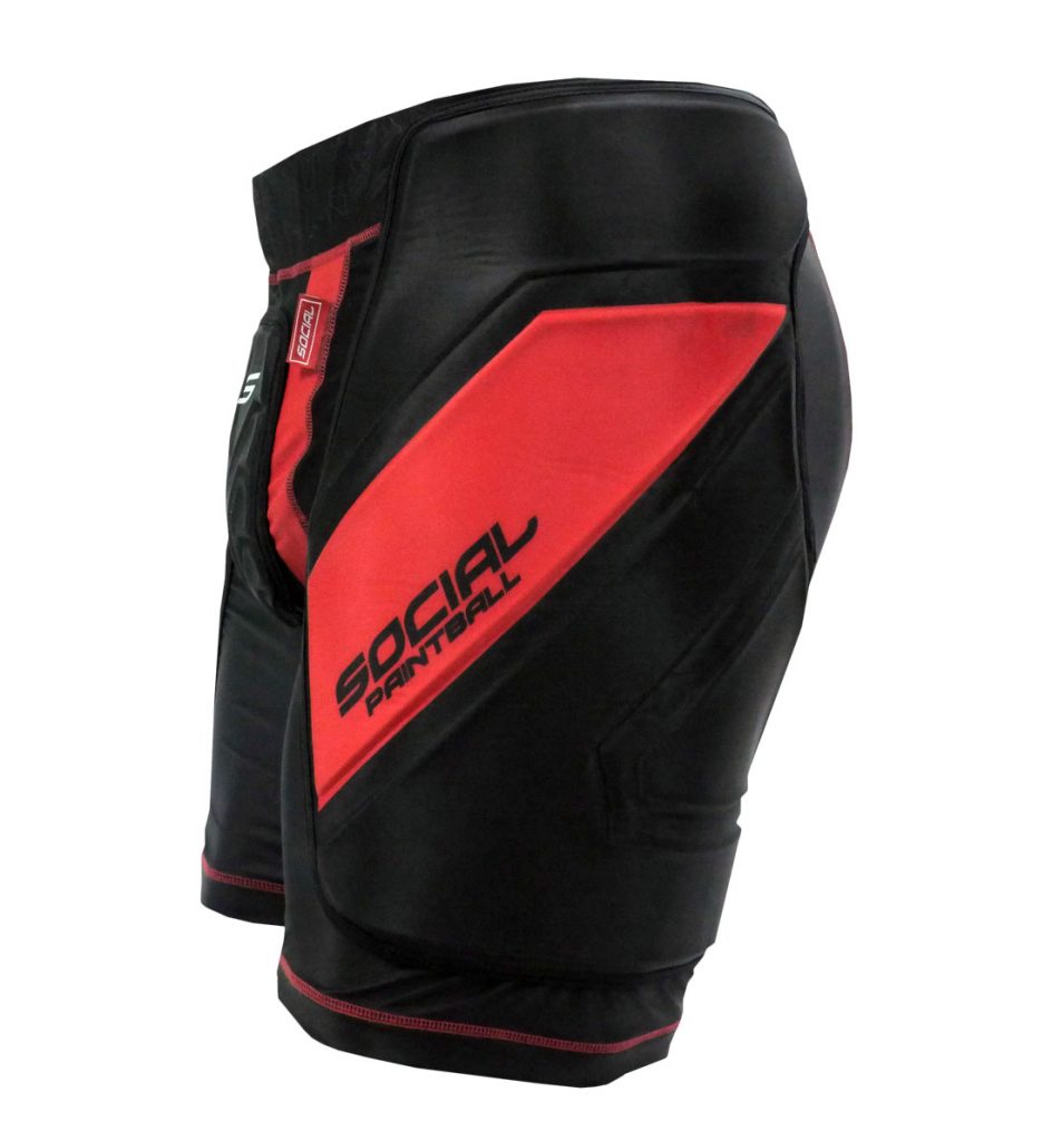 Grit Paintball Slider Shorts, Black Red Social Paintball