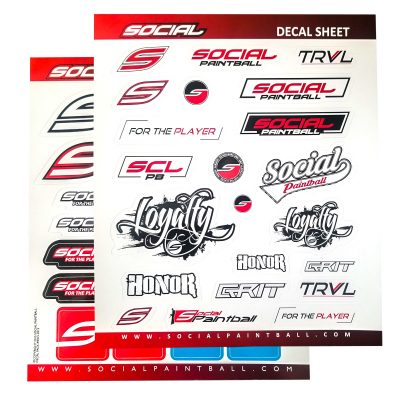 Social Paintball Stickers Decal Sheet Set of 2
