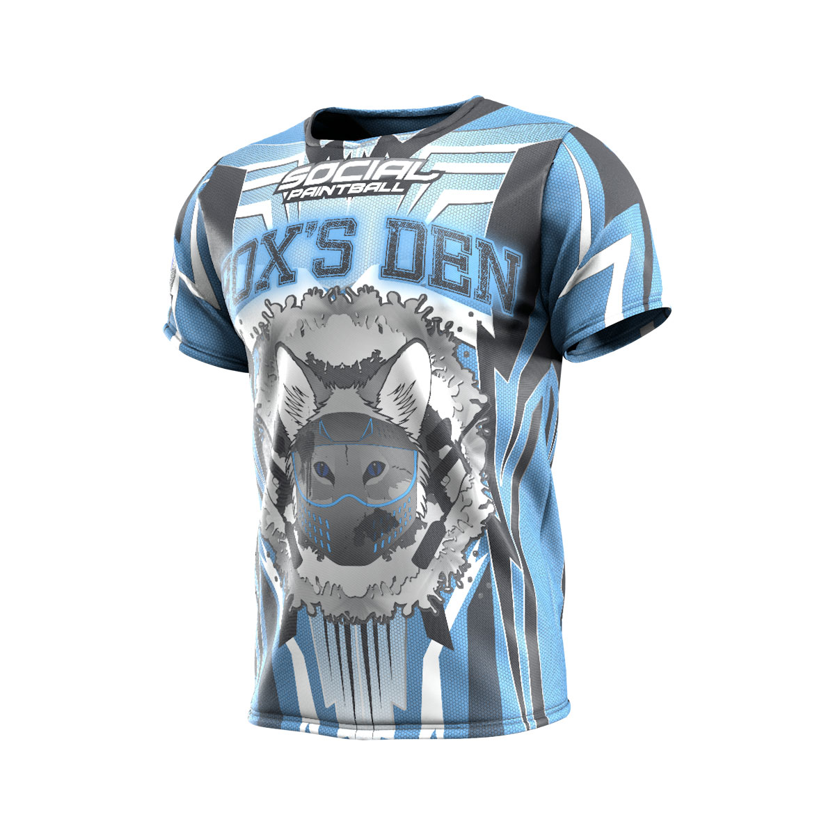 Fox's Den Grit Shirt, Blue - Social Paintball