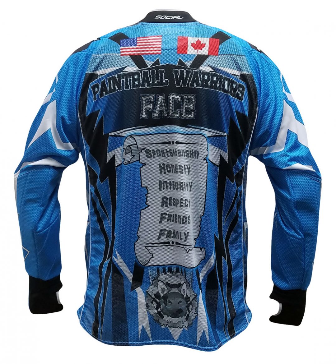 Fox's Den Full Padded Flex Jersey, Blue Social Paintball