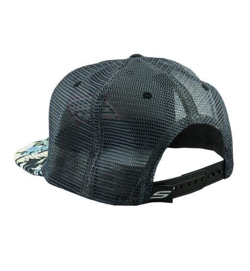 Snapback Hat, Black Flower Trucker - Image 2
