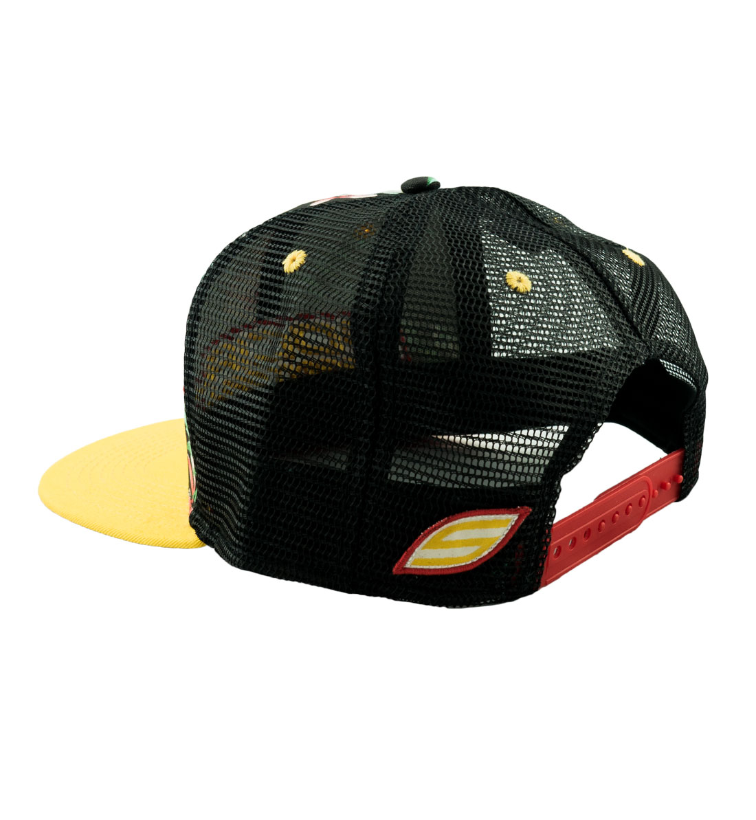 Snapback Hat, Black Hawaiian Yellow Bill Trucker - Social Paintball