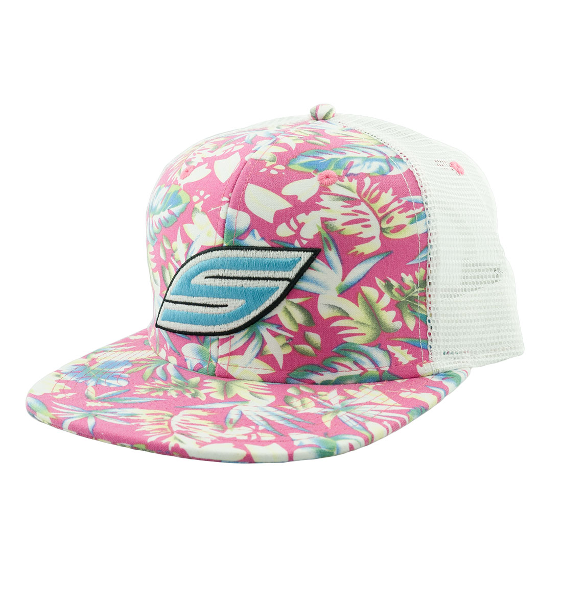 Snapback Hat, Pink Flower Trucker - Social Paintball