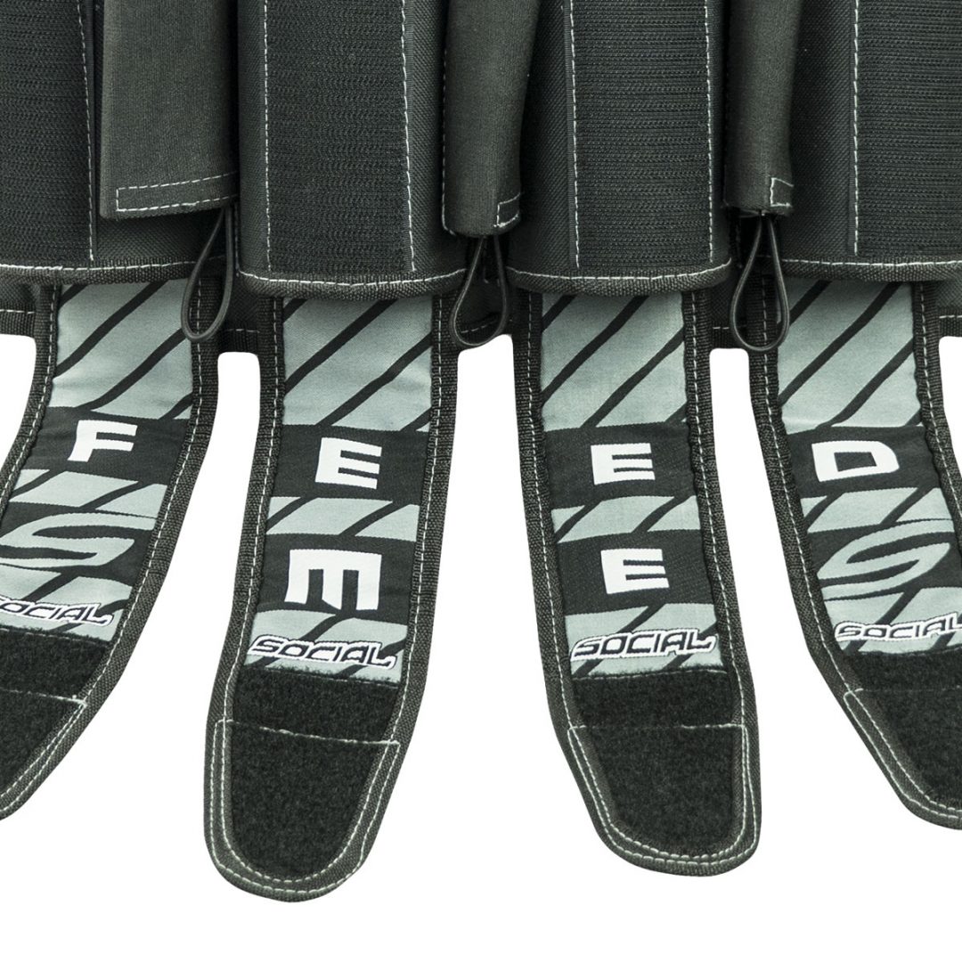 Grit Pack Paintball Harness, 4+7 Black Red Social Paintball