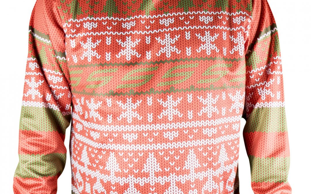 Ugly Christmas Sweater, Red Pine Flakes