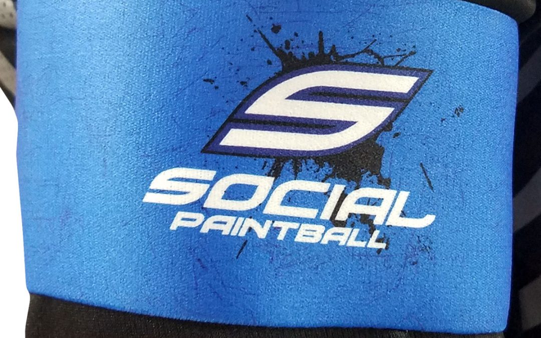 VELCRO&reg; Paintball Team Armband, Social Blue