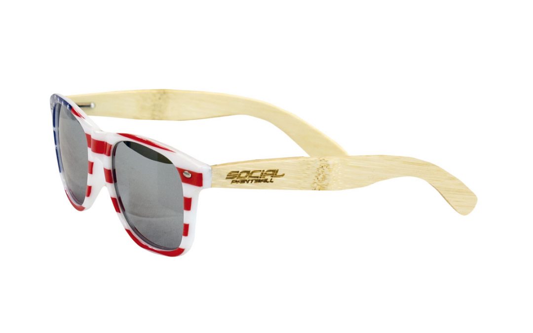 Bamboo Wood Sunglasses, American Flag