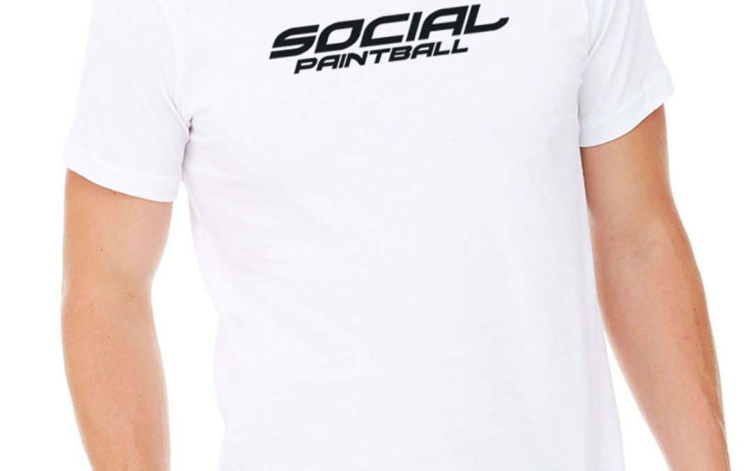 Men’s Crew Shirt, Social Logo White