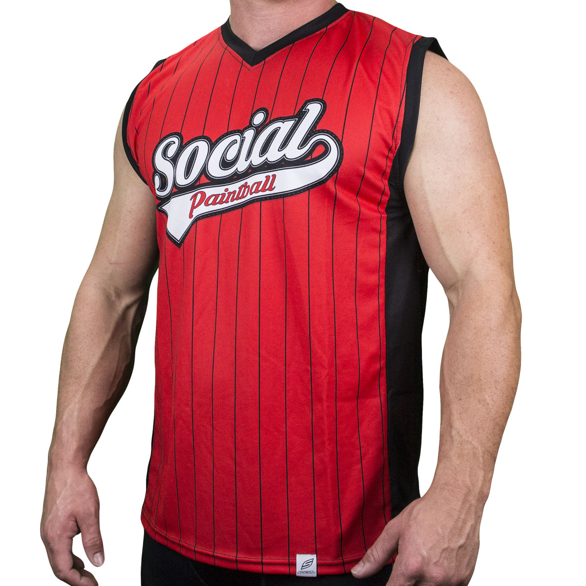 Baseline Jersey - Black / Red, Live Fit Apparel