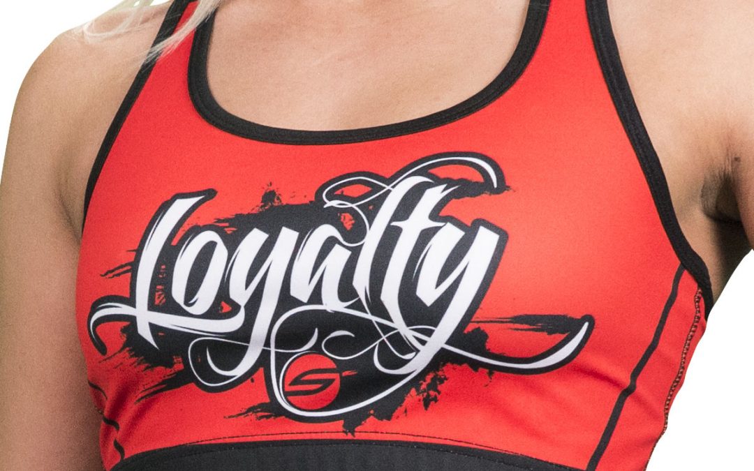 Women’s Racerback Sports Bra, Loyalty Red