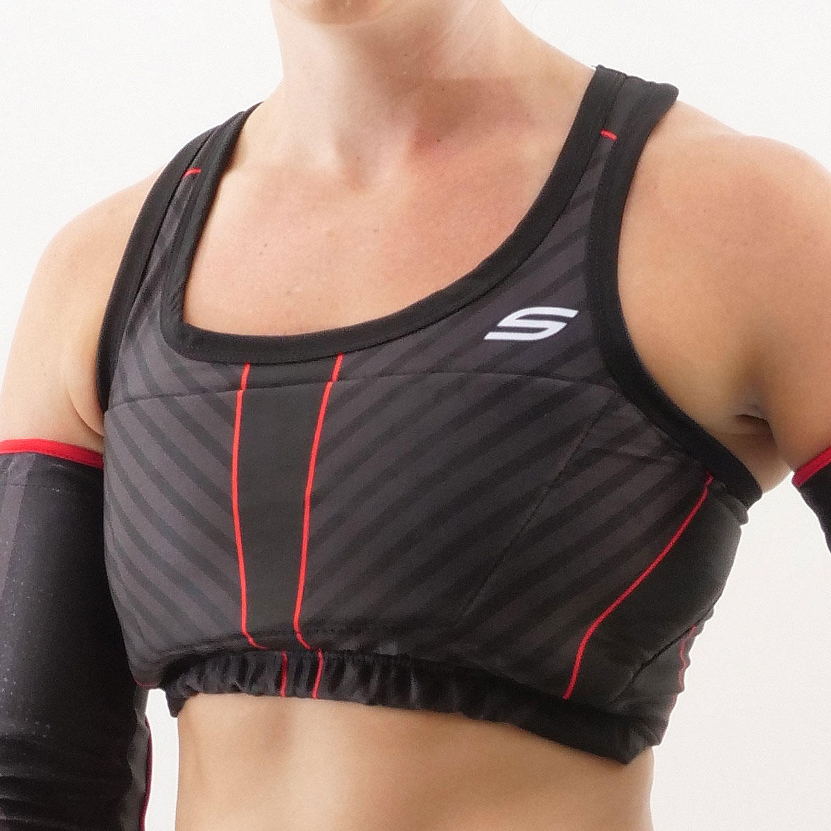 Grit Women's Racerback Padded Sports Bra, Stealth Black Social Paintball