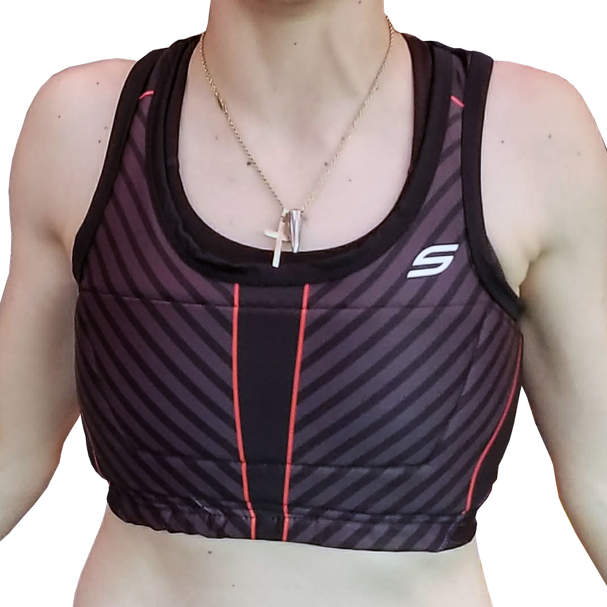 Grit Women's Racerback Padded Sports Bra, Stealth Black Social Paintball