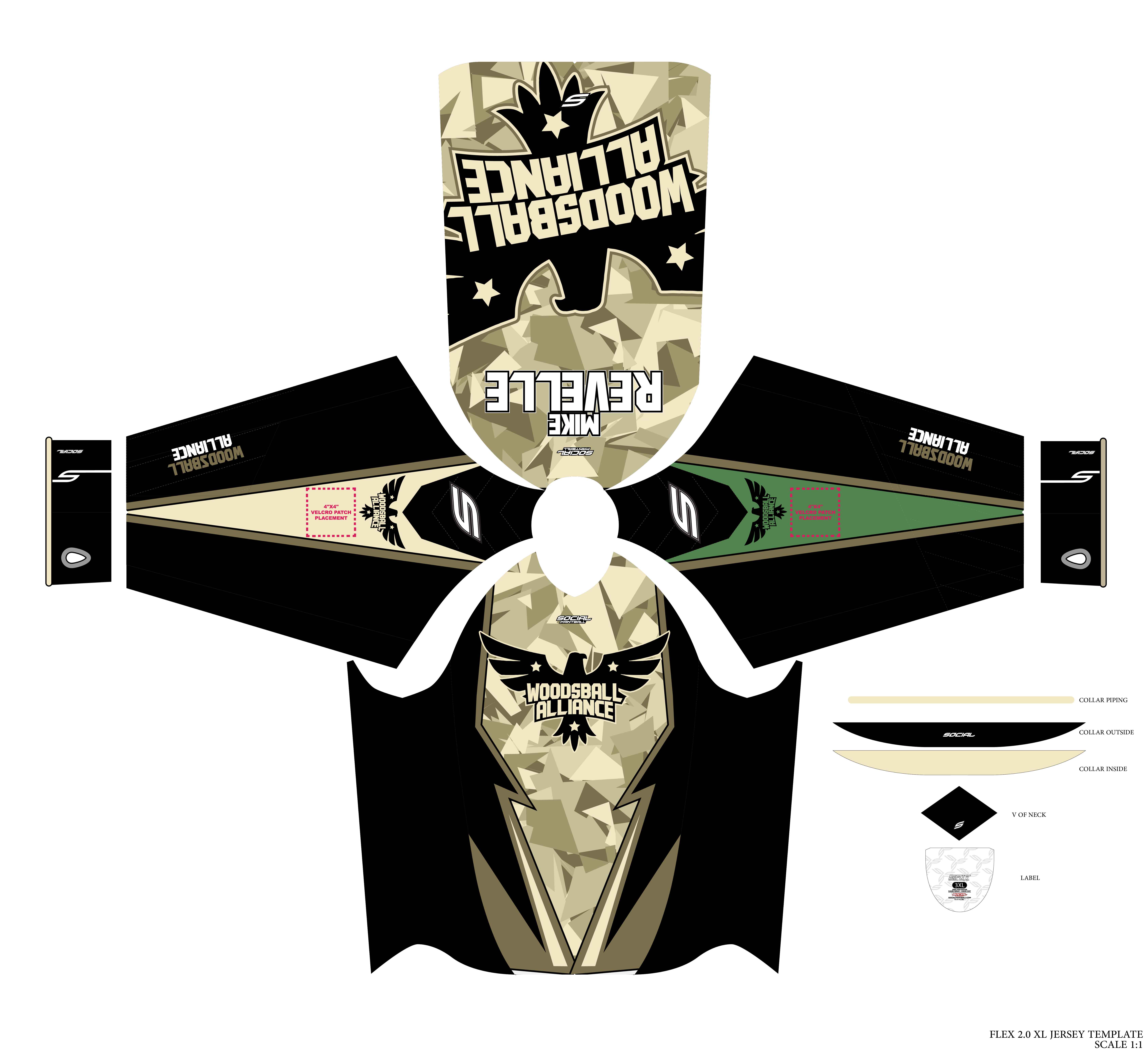 Woodsball Alliance Full Padded Flex Jersey Social Paintball