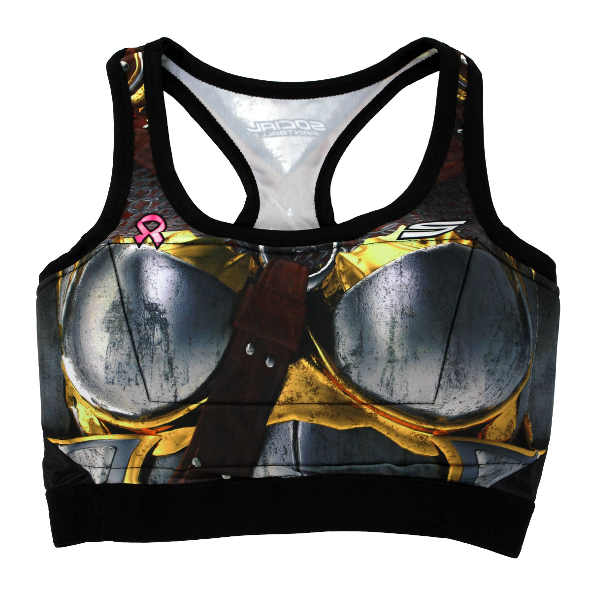 Grit Women's Racerback Padded Sports Bra, Warrior Breastplate