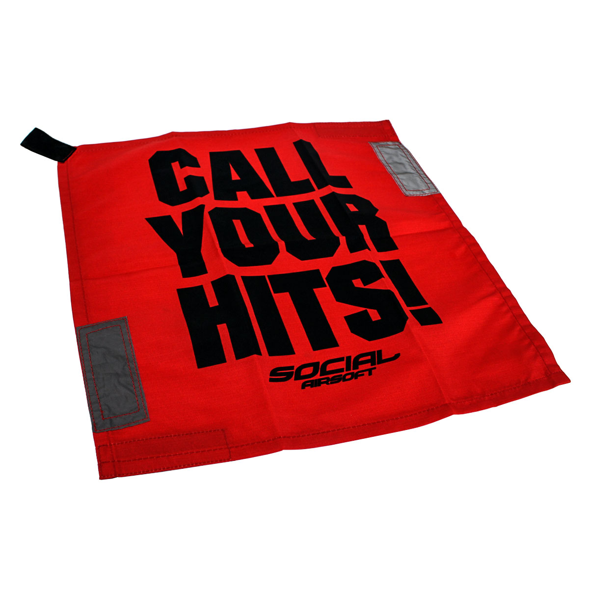 Airsoft Dead Rag,"Call Your Hits" Red Kill Rag w/Velcro and Reflective