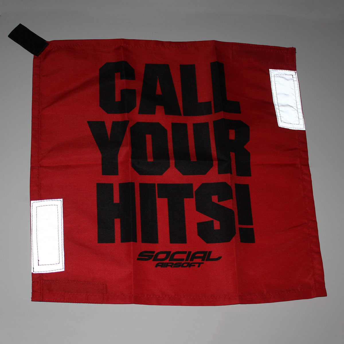 Airsoft Dead Rag,"Call Your Hits" Red Kill Rag w/Velcro and Reflective
