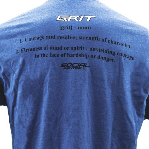 Social Paintball Men's Crew Shirt, Grit Blue Back