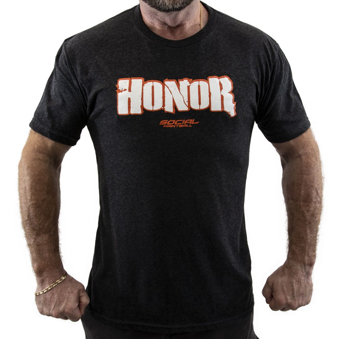 Men's Crew Shirt, Honor Black Social Paintball