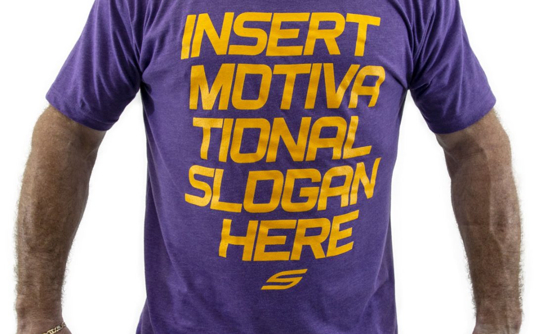 Men’s Crew Shirt, Insert Motivational Slogan Here Purple