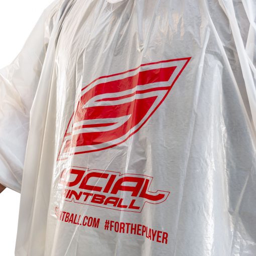 Social Paintball Rain Poncho, Clear Close Up