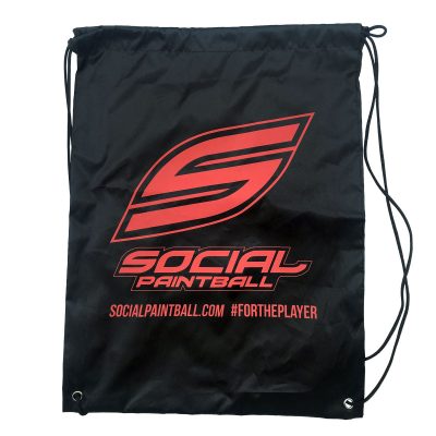 Social Paintball Drawstring Bag, Black