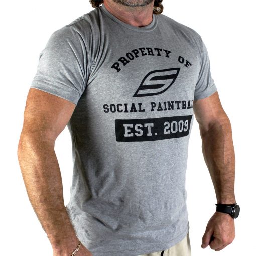 Social Paintball Men's Crew Shirt, Property Of Gray