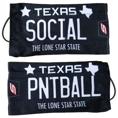 Social Paintball Barrel Cover, Texas "Classic Black" License Plate