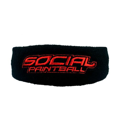 Social Paintball Sweatband, Black and Red