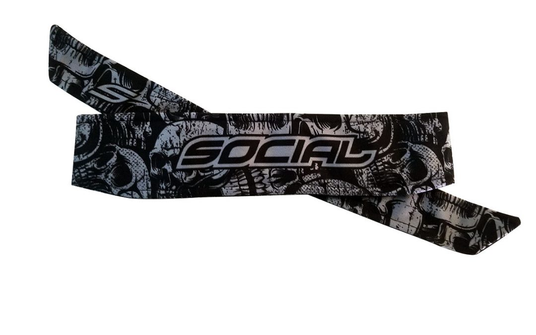 Headband, Gray Skulls