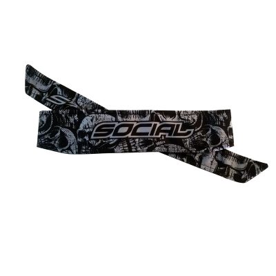 Social Paintball Headband, Gray Skulls