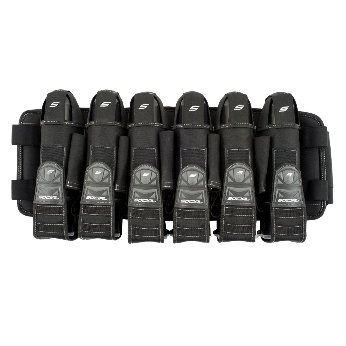 Black 5 Pod Paintball Pod Pack Harness Holds up to 5 Pods Tubes 