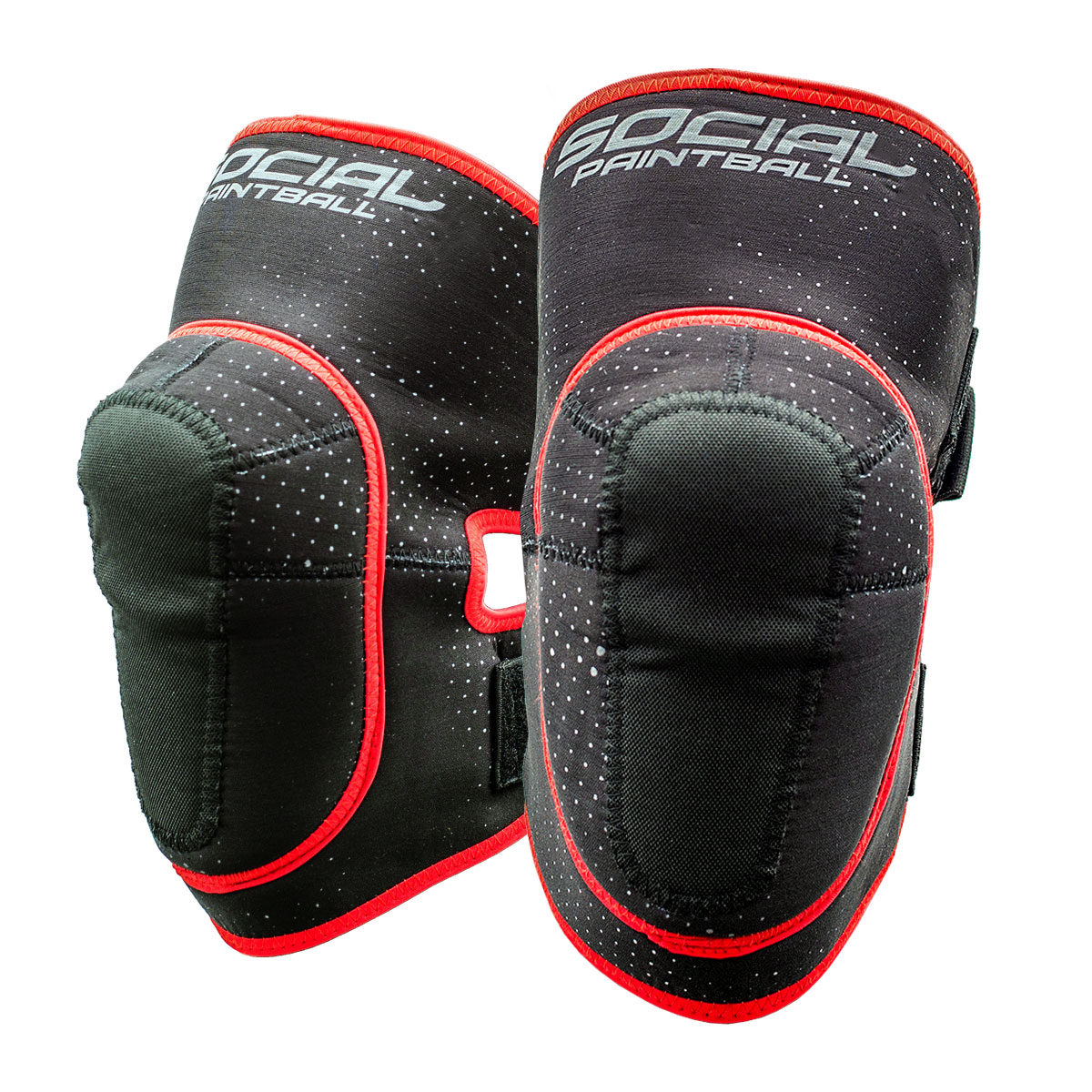 Paintball SMPL Knee Pads, Black Red - Social Paintball