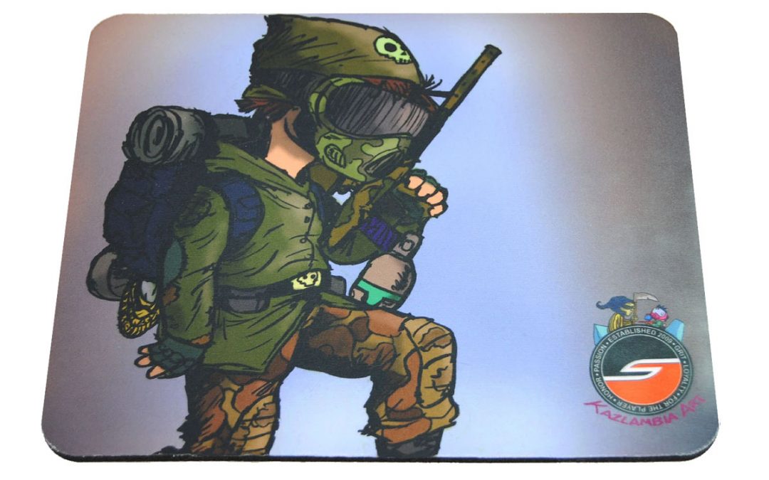 Tech Mat / Mouse Pad, Weekend Warrior, Paintball Cartoon Series