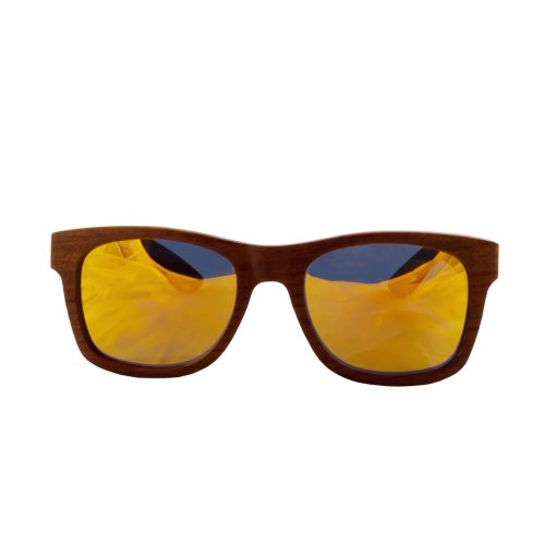 Social Paintball Rosewood Sunglasses, Yellow Mirror Lens Front