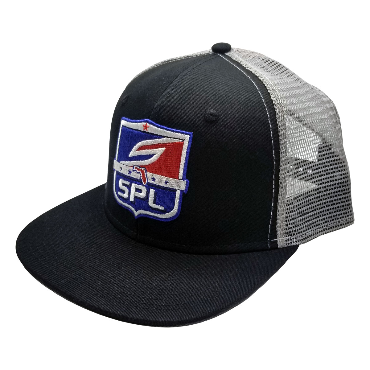 Snapback Hat, SPL League Shield Black Gray - Social Paintball