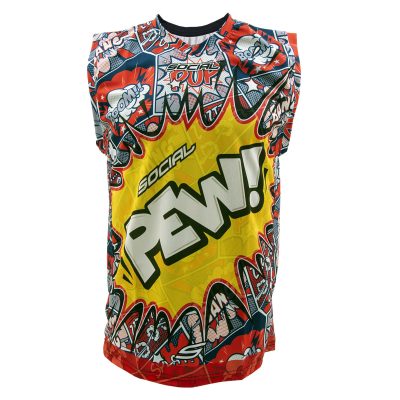 Social Paintball Grit Sleeveless Jersey, Pew Pop Art Front