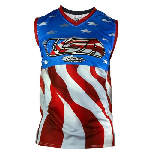 Social Paintball Grit Sleeveless Jersey, Social USA Front