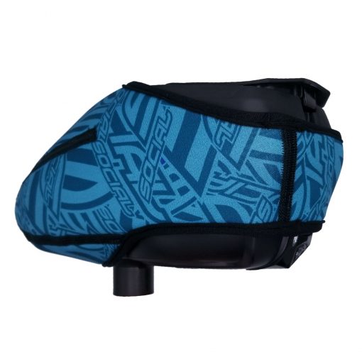 Social Paintball Omni Universal Hopper Cover, Blue Social Pattern Back