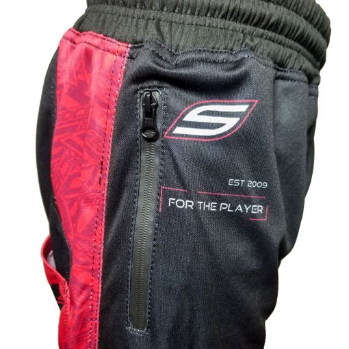Grit J1 Paintball Jogger Pants, Black Red Zipper Zoom